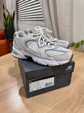 New Balance 530 Sneakers in Gray & White Suede Mesh